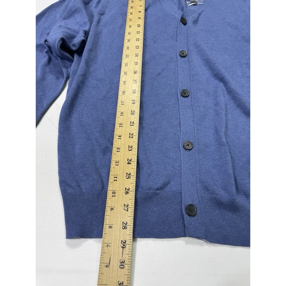 Jos A Bank Signature XL Blue Pima Cotton Cardigan Sweater NWT V-Neck Classic XL